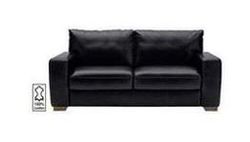Heart of House Eton Large Leather Sofa - Black
